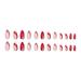 Wine Red with Sequin Stripe Printed Almond False Nails Easy to Apply Simple to Peel off Nails for Women and Girl Nail Salon