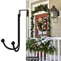 Honrane Rustproof Metal Hooks for Christmas Wreath 3Pcs Over-Door Double Hooks for Clothes Hats and More - A Space-Saving Storage Solution