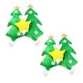 2 Sets of Christmas Car Decorative Antlers Christmas Trees Yellow Star Ornament Car Accessory for Vehicles