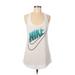 Nike Active Tank Top: White Solid Activewear - Women's Size Medium Tall