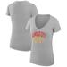 Women's G-III 4Her by Carl Banks Heather Gray Kansas City Chiefs Filigree Logo Lightweight V-Neck Fitted T-Shirt