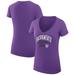 Women's G-III 4Her by Carl Banks Purple Sacramento Kings Filigree Logo V-Neck Fitted T-Shirt