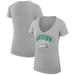 Women's G-III 4Her by Carl Banks Heather Gray Boston Celtics Filigree Logo V-Neck Fitted T-Shirt