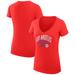 Women's G-III 4Her by Carl Banks Red LA Clippers Filigree Logo V-Neck Fitted T-Shirt