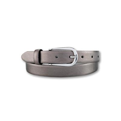 Ledergürtel BERND GÖTZ, Damen, Gr. 95, grau (anthrazit), Leder, unifarben, metallic, casual,feminin,klassisch,modisch, Gürtel, mit silberner Schließe Image