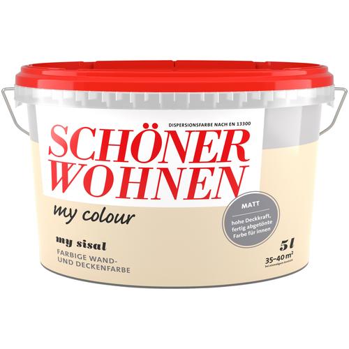 „SCHÖNER WOHNEN-FARBE Wand- und Deckenfarbe „“my colour““ Farben 10 Liter, my magnolia, matt, leicht zu verarbeitende Innenfarbe Gr. 5 l 5000 ml, beige (my sisal) Wandfarbe bunt“