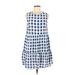 Shein Casual Dress - Shift Crew Neck Sleeveless: Blue Checkered/Gingham Dresses - Women's Size 6