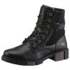 Schnürstiefelette MUSTANG SHOES, Damen, Gr. 37, schwarz, Lederimitat, Elastischer Einsatz, unifarben, klassisch, Schuhe, Boots, Winterstiefel mit Innen-Reißverschluss