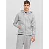 Kapuzensweatjacke JACK & JONES "JJEBRADLEY SWEAT ZIP HOOD NOOS", Herren, Gr. S, grau (light grau melange), angeraute Sweatware, Obermaterial: 61% Polyester, 39% Baumwolle, meliert, modisch, loose fit taillenbedeckt, ohne Ausschnitt, Langarm...