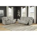 Signature Design by Ashley Next-Gen Gaucho 2 Piece Faux Leather Reclining Living Room Set Faux Leather in Gray | 41 H x 91 W x 41 D in | Wayfair Living Room Sets