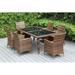 Ebern Designs Pavior Rectangular 6 - Person 70" Long Outdoor Dining Set w/ Cushions Wicker/Rattan in Brown | Wayfair