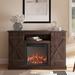 Gracie Oaks Burroway 47" Media Console TV Stands w/ Electric Fireplace Wood in Brown/White | 30.59 H x 47 W x 15.55 D in | Wayfair