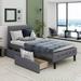 Red Barrel Studio® Ritienne Upholstered Storage Bed Upholstered in Gray | 39.6 H x 42.7 W x 82.3 D in | Wayfair 7EE7016C610340A6ACB221084A0EA209