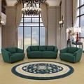 Latitude Run® Joseh 3 - Piece Living Room Set Velvet in Brown/Green | 30.5 H x 82 W x 35 D in | Wayfair Living Room Sets