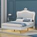 Gemma Violet Lydney Upholstered Storage Bed w/ LED Lights Metal in White | 55.1 H x 57.9 W x 76 D in | Wayfair 2A4B0EDB76F14749BDB70345849AD9BF