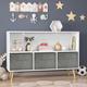 Isabelle & Max™ Acencion 23.62" H X 35.43" W Toy Storage Wood in Brown/White | 23.62 H x 35.43 W x 11.02 D in | Wayfair