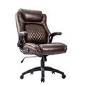 Inbox Zero Laanthony Faux Leather Commercial Use Executive Chair Upholstered in Gray/Black/Brown | 45 H x 28.5 W x 32 D in | Wayfair