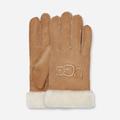 UGG® Shearling Logo Embroidered Glove for Women | UGG® EU in Brown, Size Medium