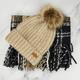 Barbour Saltburn Beanie and Tartan Scarf Gift Set - Rosewood