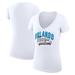 Women's G-III 4Her by Carl Banks White Orlando Magic Filigree Logo V-Neck Fitted T-Shirt