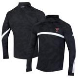 Men's Under Armour Black Texas Tech Red Raiders Game Day Camo Raglan Quarter-Zip Top