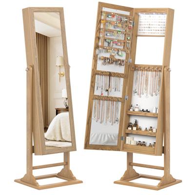 Costway Freestanding Lockable Jewelry Armoire with...