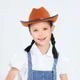 Chapeau de cowboy western à large bord pour enfants filles et garçons sangle réglable ruban en