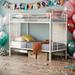 Twin Over Twin Metal Bunk Bed, Metal Frame Twin Bed