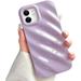 Compatible with iPhone 14 Pro Phone Case Luxury 3D Water Ripple Shape Pattern Camera Lens Protection Shockproof Soft TPU Case for Women Girls Slim Phone Case (Light Pink)