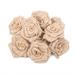 NUOLUX 6pcs Burlap Roses Hessian Jute Flower Rustic Vintage Rose for Christmas Wedding Embellishments (Jute Color)