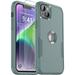 Phone Case for iPhone 13 and iPhone 14 Non-Slip Shockproof 10 Ft Military Dropproof Phone Case with 2 Tempered Glass Screen Protectors 6.1 Inch (Pine Green)