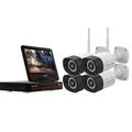 8CH Wireless NVR Surveillance kit w/10.1 inch & 1TB 3D Nand SSD (4x 3MP Floodlight Audio Panic Siren Cameras)