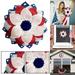 Njspdjh Ndependence Day Wreath Patriot Wreath American Flag Red White Blue Ornament outside Wreaths for Front Door