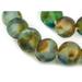 Jumbo Recycled Glass Beads - Beaded Wall Hangings - Extra Large African Sea Glass Beads 21-25mm - The Bead Chest (Blue Green Brown Swirl)