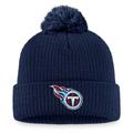 Women's Fanatics Branded Navy Tennessee Titans Logo Cuffed Knit Hat with Pom