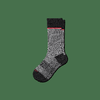 Men's Grid-Knit Dress Calf Socks - Black - Extra Large - Bombas