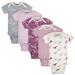 Grow By Gerber Baby Girls 5-pack Short-sleeve Onesies Bodysuits Footie Grey/Pink/Ivory 3-6 Months US