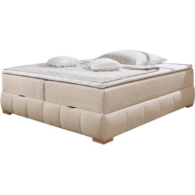 Boxbett "Wehma", beige, B:184cm L:204cm, GUIDO MARIA KRETSCHMER HOME & LIVING, Komplettbetten, ohne Kopfteil, inklusive Topper und Bettkasten Image
