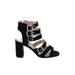 Topshop Heels: Black Solid Shoes - Women's Size 4 - Open Toe