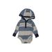 Carter's Long Sleeve Onesie: Gray Color Block Bottoms - Size 3 Month