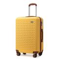 Kono Large Suitcase Lightweight ABS Hard Shell Suitcase Durable 28" Check in Hold Luggage with 4 Wheels and TSA Lock (76cm 99L, Yellow)