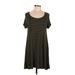 Old Navy Casual Dress - A-Line Scoop Neck Short sleeves: Green Print Dresses - Women's Size Medium