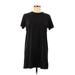 Brandy Melville Casual Dress - Shift Crew Neck Short sleeves: Black Solid Dresses