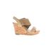 Charles by Charles David Wedges: Slingback Platform Boho Chic Tan Print Shoes - Women's Size 6 - Open Toe