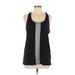 Zone Pro Active Tank Top: Black Color Block Activewear - Women's Size Large