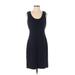 J.Crew Casual Dress - Sheath Scoop Neck Sleeveless: Blue Print Dresses - Women's Size 4