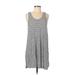 H&M Casual Dress - Mini Scoop Neck Sleeveless: Gray Dresses - Women's Size Medium