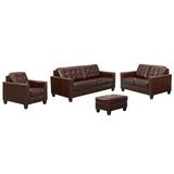 Signature Design by Ashley Altonbury 4 Piece Leather Match Living Room Set Leather Match in Brown | 36 H x 82 W x 37 D in | Wayfair Living Room Sets