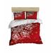 East Urban Home Reversible 4 Piece Duvet Cover Set Microfiber/Satin in Red/White | Full XL Duvet Cover + 3 Additional Pieces | Wayfair