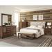 Canora Grey Doonfin 5 Piece Bedroom Set in Beige & Burnished Oak Upholstered in Brown/Green | 57.25 H x 68.4 W x 95.6 D in | Wayfair